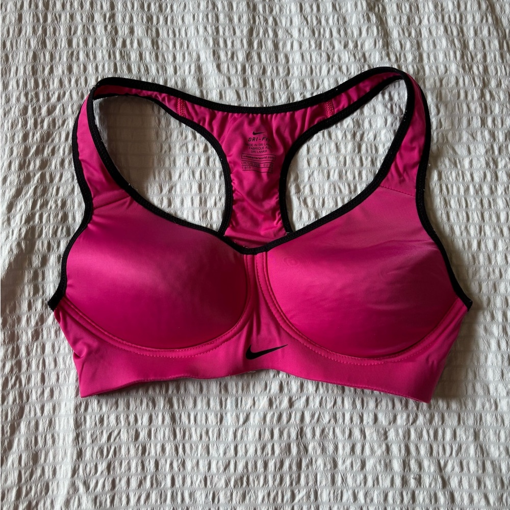 Nike Fuchsia Sports Bra with Black Trim